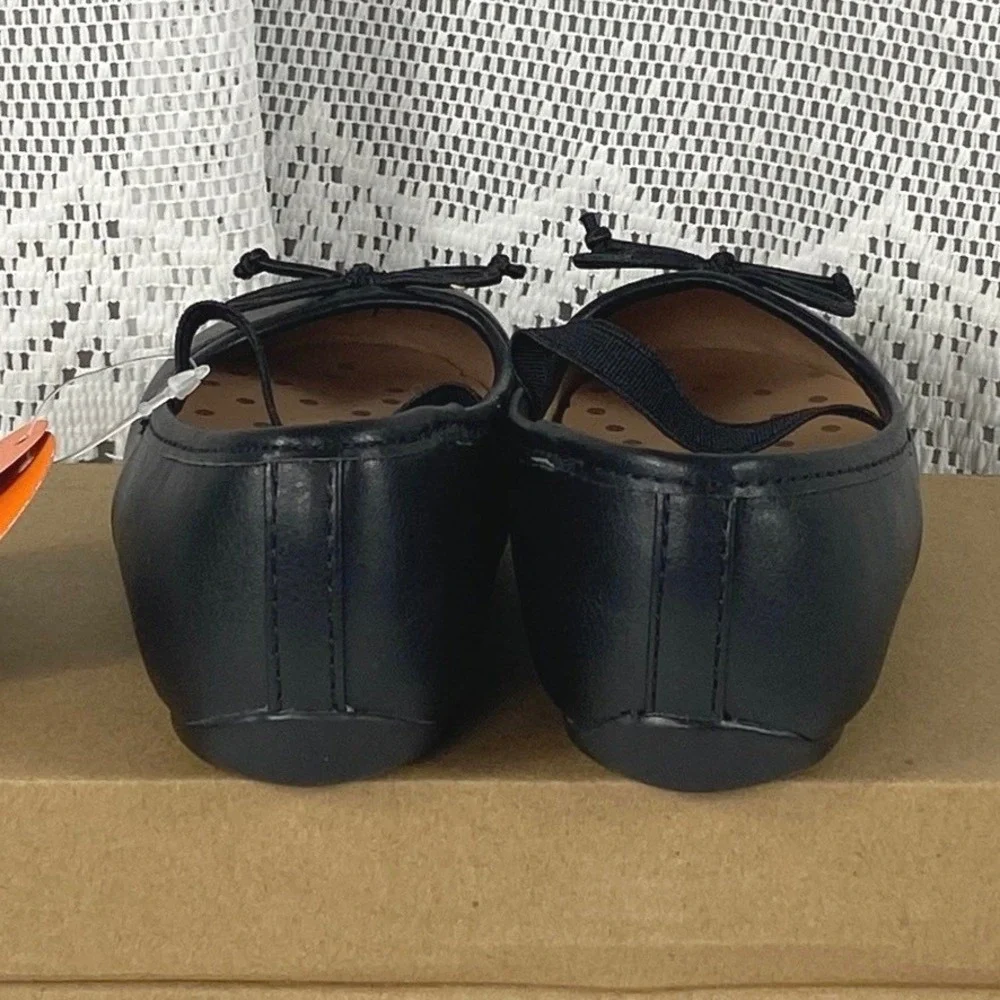 NWT Toddler Size 6 Wonder Nation Girls Black Bow Ballet Flats Elastic Strap Shoe
